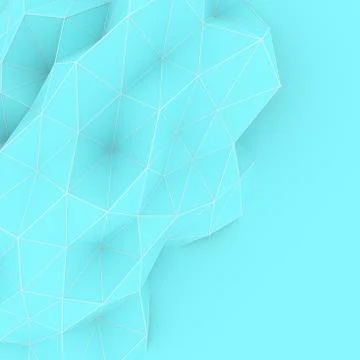 Illustration of polygonal triangle geometric surface. 3D render backround of low Illustrazione stock