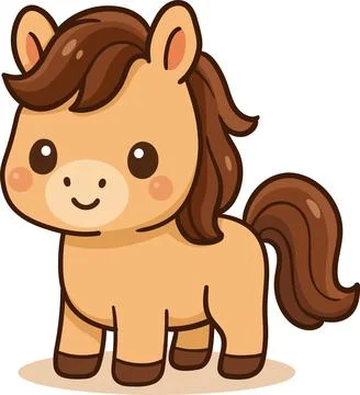 Illustration of a pony in the chibi style. Stock Illustration