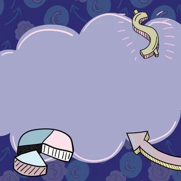 Illustration Pop-Up Cloud With Dollar Sign, Graphics And Arrows. Cash Signs 스톡 일러스트