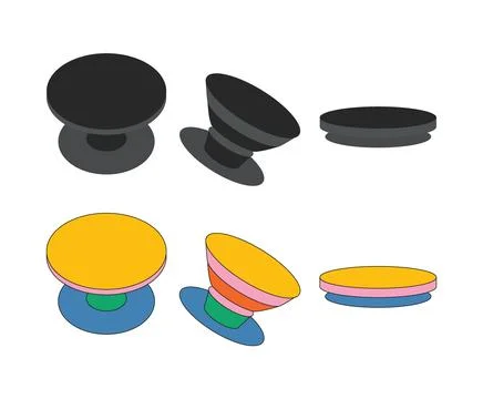Illustration pop socket back phone grip unique unique Illustrazione stock