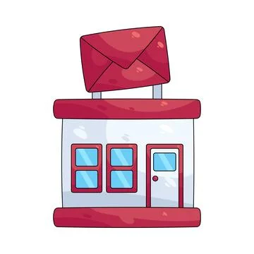 Illustration of post office building Illustration