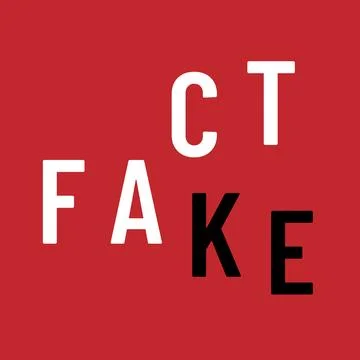Illustration for Post Truth Concept. Fact and Fake. Stock Illustration