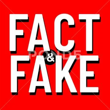 Illustration for Post Truth Concept. Fact and Fake.: Royalty Free ...