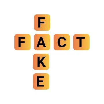 Illustration for Post Truth Concept. Fact and Fake. Stock Illustration