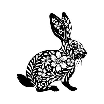 Illustration for postcard, poster, sticker, pattern. Cute animal silhouette Stock Illustration