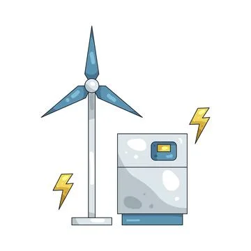 Illustration of power generation system Stock Illustration