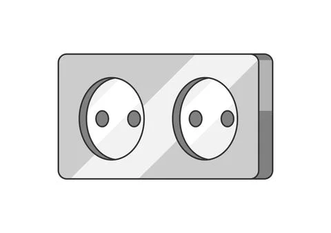 Illustration of power socket. Electrical lighting equipment. Industrial or 스톡 일러스트