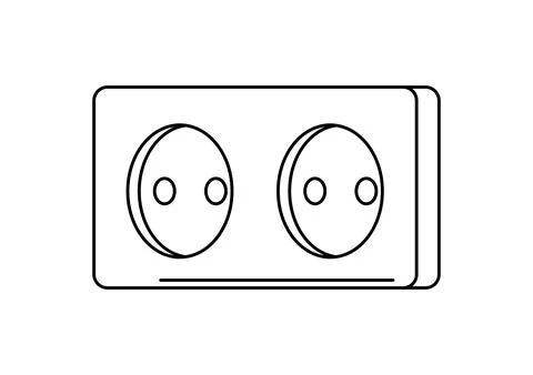 Illustration of power socket. Electrical lighting equipment. Industrial or Stock Illustration