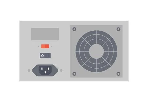 Illustration power supply for computer isolated Stock Illustration