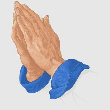 Illustration of praying hands in color Stock Illustration