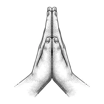 Illustration of Praying Hands Stock Illustration