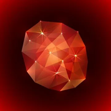 Illustration of precious ruby gemstone Stock Illustration