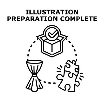 Illustration preparation complete process workflow concept Stock Illustration
