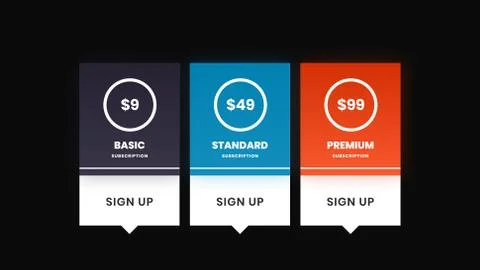 Illustration of pricing subscription plan table template, UI UX interface des Stock Illustration