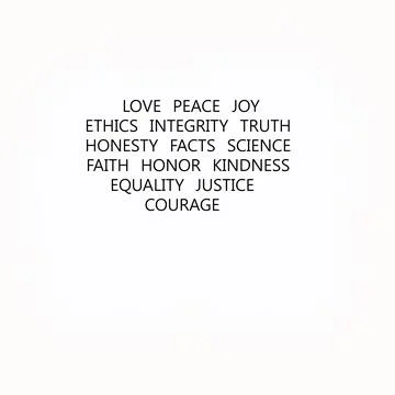 ILLUSTRATION- Principled Words Centered on a White Background Stock Illustration
