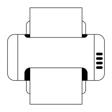 Illustration of printer. Computer equipment and work device. Stock Illustration