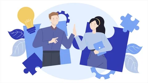 Illustration of problem solver team isolated on white background business Stock Footage 282943431