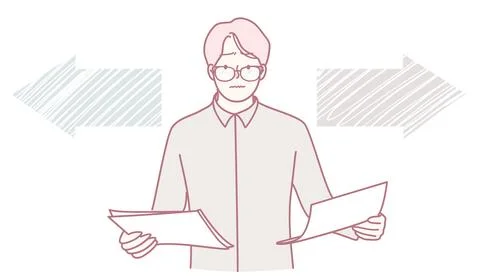 Illustration of the Process Involved in Decision Making for Various Scenarios Stock Illustration