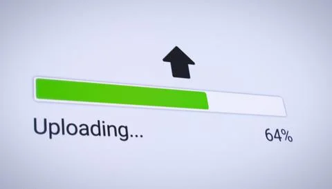 Illustration of the process of uploading file. Stock Illustration