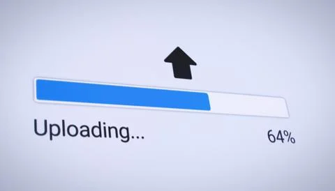 Illustration of the process of uploading file. Stock Illustration
