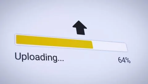 Illustration of the process of uploading file. Illustrazione stock