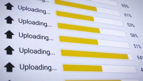 Illustration of the process of uploading multiple files. 스톡 일러스트