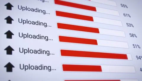 Illustration of the process of uploading multiple files. 스톡 일러스트
