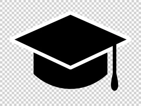 An illustration of a professor's cap icon (mortarboard symbol). Stock Illustration