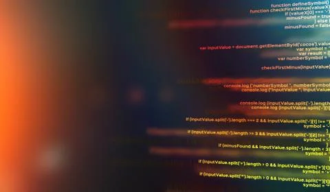 Illustration with program source code on dark gradient background, free space Stock Illustration