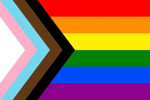 Illustration of the Progress Pride Flag. Movement LGBT. Symbol of sexual mi.. Stock Illustration
