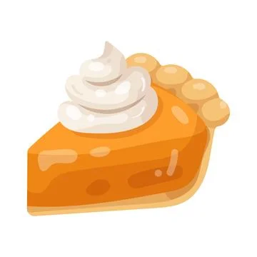 Illustration of pumpkin pie slice Stock Illustration
