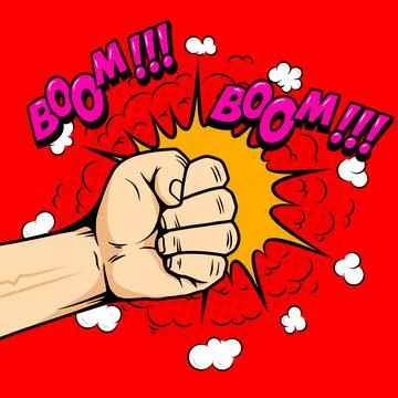 Illustration of punch in comic style. Design element for emblem, sign, poster Stock Illustration