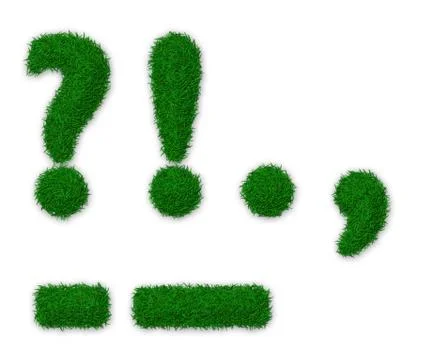 Illustration of punctuation marks made of grass Stock Illustration