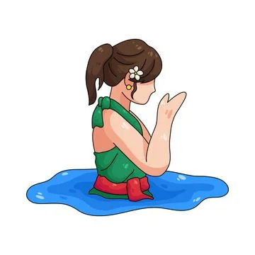 Illustration of purification ritual 스톡 일러스트