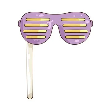 Illustration of purple shutter sunglasses prop Stock Illustration