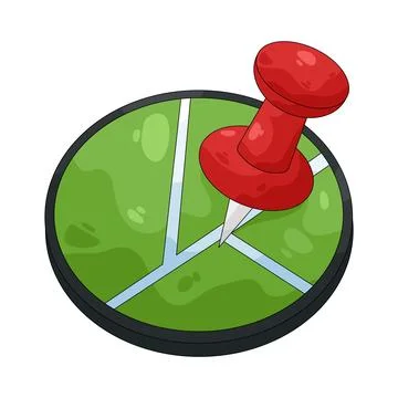 Illustration of push pin 스톡 일러스트
