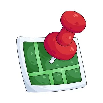 Illustration of push pin 스톡 일러스트