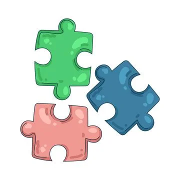 Illustration of Puzzle pieces Stock Illustration