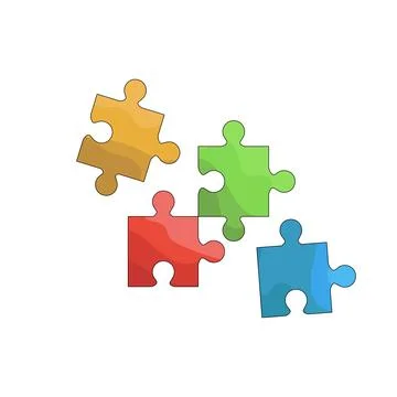 Illustration of Puzzle pieces Stock Illustration