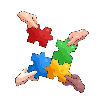 Illustration of Puzzle Pieces Stock Illustration