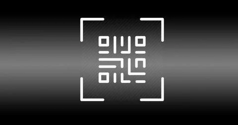 Illustration of qr code with copy space against black background Stock Illustration