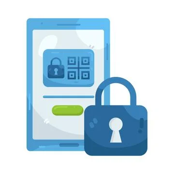 Illustration of QR code lock Illustrazione stock