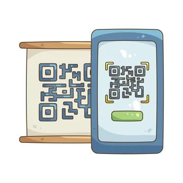 Illustration of QR code payment 库存插图