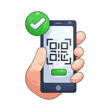Illustration of QR code scan Stock Illustration