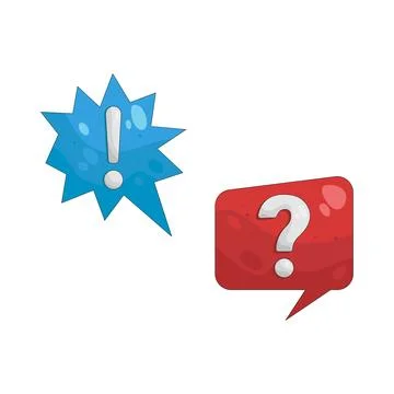 Illustration of question and exclamation bubble Stock Illustration
