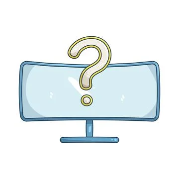 Illustration of question mark on a computer screen Ilustración de archivo