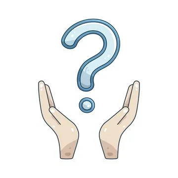 Illustration of question mark held by hands Stock Illustration