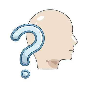 Illustration of question mark with a human head 스톡 일러스트