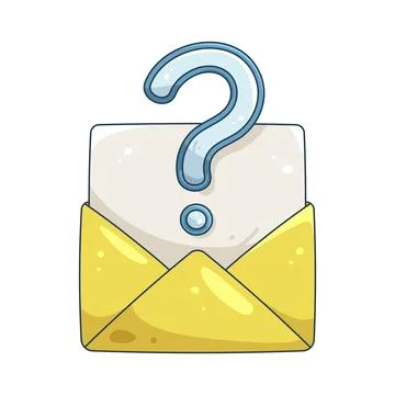 Illustration of question mark on mail Stockillustratie
