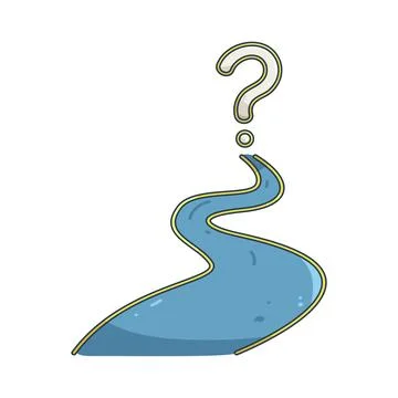Illustration of question mark over a winding path Stock-Illustration